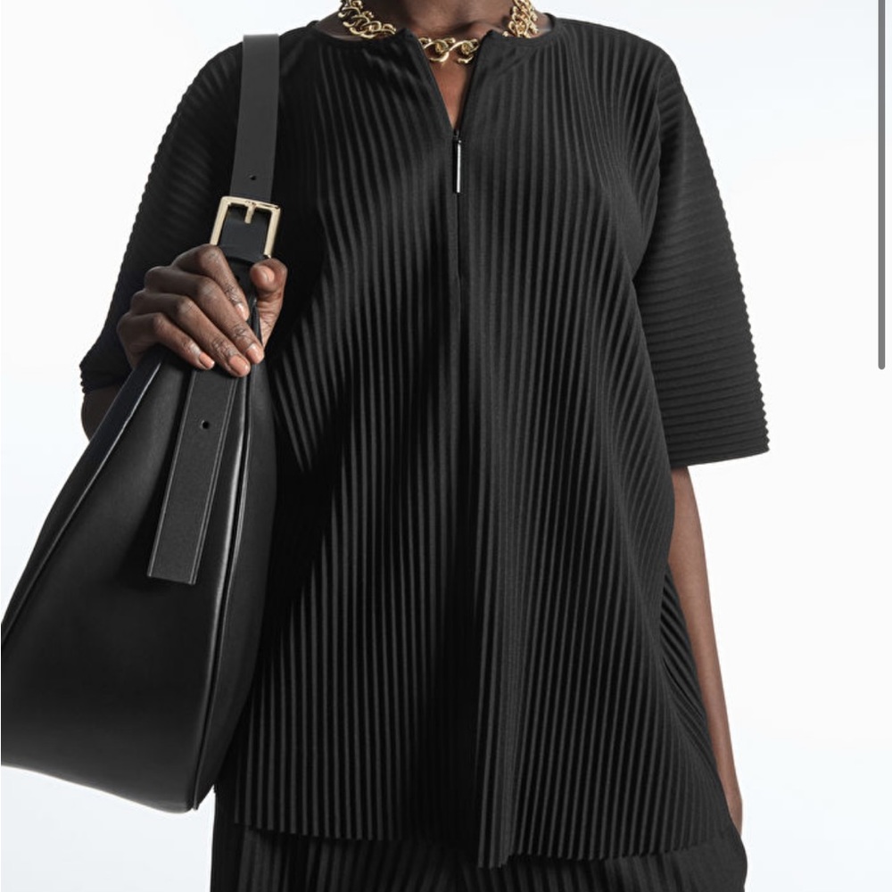 COS Pleated Short Sleeve Top